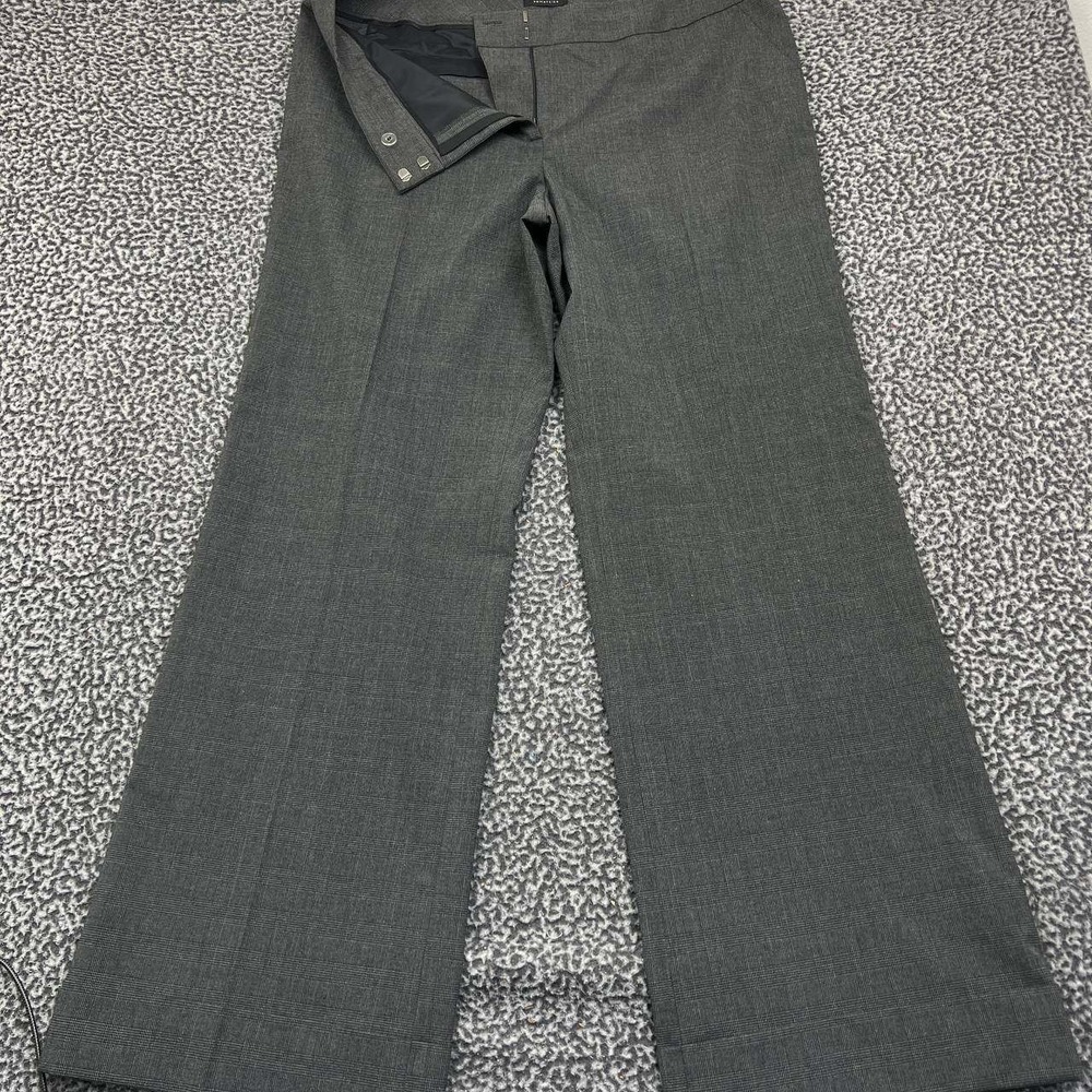 Semantiks Trouser Pants Women 16 Gray Wide Leg Plaid Pockets 38x33